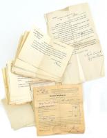 cca 1930 Fejléces nyomtatott ügyvédi papírok, dr. Várkonyi Oszkár Dorottya u. össz 55 db