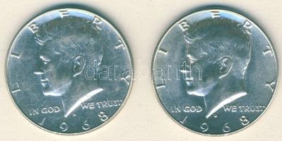 USA 1968. 1/2$ Ag "Kennedy" (2x) T:2/2+,2