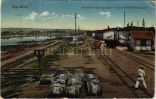 1917 Brod, Bosanski Brod; Parobrodarska agencija / Dampfschiffahrts Agentie / Steamship Agency, industrial railway + TÁBORI POSTAHIVATAL 167 (EK)