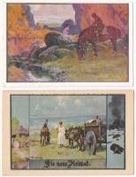 25 db RÉGI német művész képeslap / 25 pre-1945 German art motive postcards: Wia-Künstlerkarten-Verlag (Teplitz-Schönau), Fr. Jung-Ilsenheim, FRIST