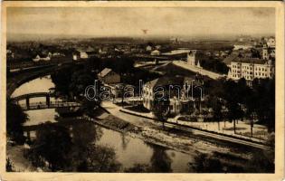 1947 Győr, látkép, zsinagóga, híd (fl)