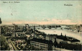 1899 (Vorläufer) Budapest I. Budai látkép. Rigler. J. E. r.-t. litho