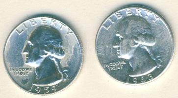 USA 1959-63. 1/4$ Ag "Washington" (2x) T:2,2/3