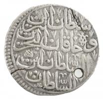 Oszmán Birodalom 1704. (1115.) 1/2Z Ag (8,78g) T:2-,3 ü., ly., rep. Ottoman Empire 1704. (1115.) 1/2 Zolota Ag (8,78g) C:VF,F ding, holed, cracked