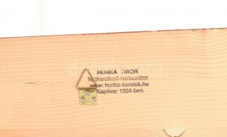 Székács Zoltán (1954-): Spirális formák (cím nélkül). Vegyes technika, vászon, jelzett a hátoldalán....