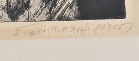 Olvashatatlan jelzéssel: Krúdy illusztráció, 1965. Rézkarc, papír, jelzett. Lapszéli apró foltokkal....