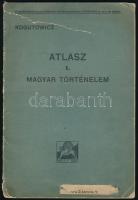 Kogutowitz Atlasz I. magyar történelem. MFI. cca 1915. Kissé szakadt papírborítóval