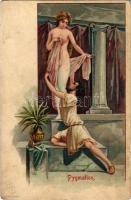 Pygmalion / Gently erotic art postcard. E.S.D. Serie 8094. litho (Rb)