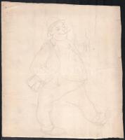Kézdi-Kovács Elemér (1898-1976): Kalapos portréja. Ceruza, papír. jelzés nélkül. Proveniencia: a művész hagyatéka. Lapszéli kisebb szakadásokkal. 31x28 cm