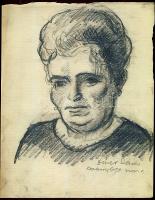 Diner Dénes Rudolf (1889-1955): Női portré; ceruza-papír; szignált 22x28 cm