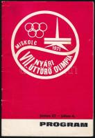 1971 Miskolc, VII. nyári úttörő olimpia programfüzet
