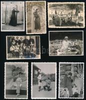 cca 1930-1940 Budapesti és egyéb életképek, 8 db fotó, 5×7,5 és 6×8,5 cm közötti méretekben