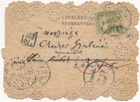 1903 Csipke hatású dombornyomott virágos litho üdvözlőlap / Lace style ermbossed litho greeting art ...