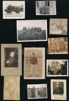 cca 1914-1940 Vegyes katonai fotó tétel, harctér, terep, katonai portré, stb., 3,5×3 és 8,5×13,5 cm közötti méretekben