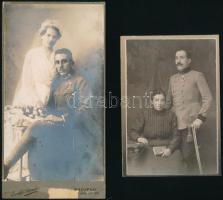 cca 1910-1920 2 db katonai fotó budapesti műtermekből, 14,5×10,5 és 21×11 cm