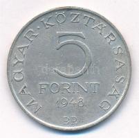 1948. 5Ft Ag "Petőfi" T:1- kis ph., patina 
Adamo EM1