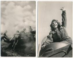 5 db MODERN magyar katonai propaganda képeslap a szocreál korszakból / 5 modern Hungarian military p...