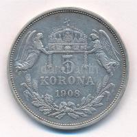 1908KB 5K Ag "Ferenc József" T:2-,3 ph. 
Adamo K7