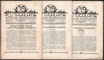 1938-1939 Postagalamb Tenyésztők Szakértesítője, 3 db
