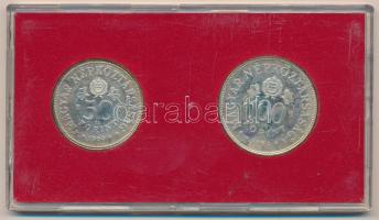 1968. 50Ft Ag + 100Ft Ag "Tanácsköztársaság" eredeti piros "MNB" plasztik tokban...