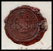 1861 Oroszvár, nyugta oroszlános viaszpecséttel