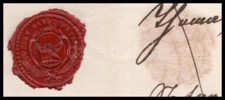1862 Mosonmagyaróvár, nyugta 3 db okmánybélyeggel és viaszpecséttel