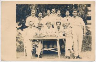 1934 Mátraháza, Sakkverseny a Horthy Miklós szanatóriumban, Haász János. photo (EK)