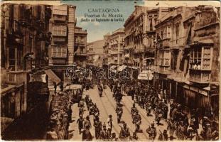Cartagena, Puertas de Murcia, Desfile de Regimiento de Sevilla, Mercedes Vila Profesora en Partos, El Catalan / street, shops