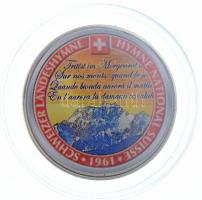 Svájc 2011. A himnusz 50. évfordulója Cu-Ni multicolor emlékérem tanúsítvánnyal (30mm) T:PP Switzerland 2011. 50th anniversary of the anthem Cu-Ni multicolor medallion with certificate (30mm) C:PP