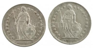 Svájc 1955B 1/2Fr Ag + 1956B 1/2Fr Ag T:2 patina, kis ph, kis karc
Switzerland 1955B 1/2 Franc Ag +...