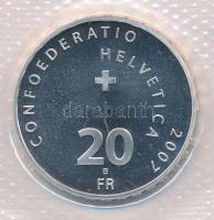 Svájc 2007. 20Fr Ag "Munot" eredeti, verdei "Swissmint" fóliában T:PP
Switzerla...