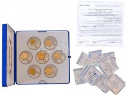 ~2004. "Az Euró bevezetése" sorozat, 15db Cu-Ni emlékérem, mindegyiken hozzárögzített, ara...