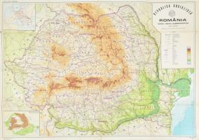 1975 Románia térképe, 76×105 cm