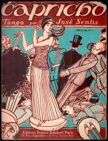 cca 1920-40 össz. 8 db illusztrált, részben litografált borítóval rendelkező magyar, német és franci...