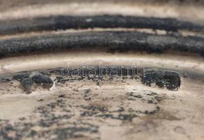 Ezüst (Ag) kerek tálca, jelzett, nettó: 345g, d:24cm