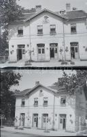 cca 1920-1940 Ajkai vasútállomás 2 db fotónegatívja, 8,5x11,5 cm