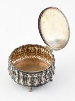 Ezüst (Ag) cukordoboz, jelzett, nettó: 206g, d: 11cm