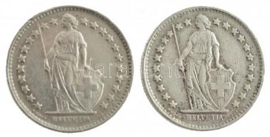 Svájc 1944B 1/2Fr Ag + 1945B 1/2Fr Ag T:2,2- patina, ph, karc
Switzerland 1944B 1/2 Franc Ag + 1945...