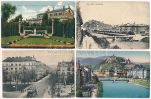 10 db RÉGI főleg osztrák város képeslap, sok Graz / 10 pre-1945 mostly Austrian town-view postcards, many Graz