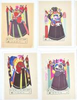 10 db kisgrafika, vegyes technika, papír, 14×10 cm