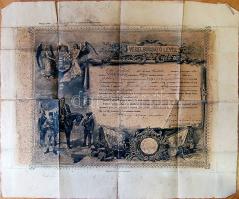 1907 Dekoratív végelbocsájtó levél (sérült) 60x50 cm