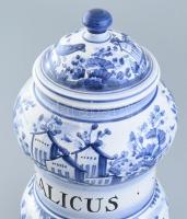 Modern patikaüveg, kerámia, Tartras kalicus felirattal, jelzett, kopott, m:26cm