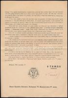 1945 Bp., Ókatolikus Szerzetes Egyház püspökének, Fehérváry Tamásnak aláírása nyomtatott körlevélen