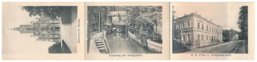 Bad Vöslau, Blick vom Hotel Bellevue nach Baden - thick wooden leporellocard