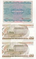 Ausztria 1922. 100K + 1986. 20Sch (2x, sorszámkövetők) T:I-,III szép papír
Austria 1922. 100 Kronen...