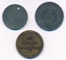 Német Birodalom / Frankfurt 1917. 10pf Zn háromszög alakú lyukasztással, szükségpénz + Münster 1917....