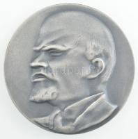 ~1970-1980. Lenin balra néző portréját ábrázoló ezüstpatinázott bronz emlékérem, eredeti tokban (70mm) T:1-