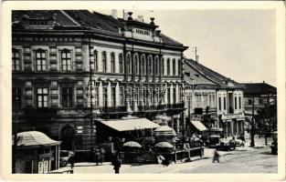 1936 Kassa, Kosice; Hotel Schalkház szálloda, automobil, üzletek / hotel, automobile, shops (EB)