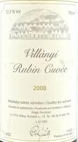 2000 Polgár Villányi Rubin Cuvée, bontatlan palack száraz vörösbor,szakszerűen tárolt, 12,5%, 0,75l