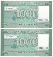 Libanon 2016. 1000L (2x, sorszámkövetők) T:I Lebanon 2016. 1000 Livres (2x, consecutive serials) C:UNC Krause P#90